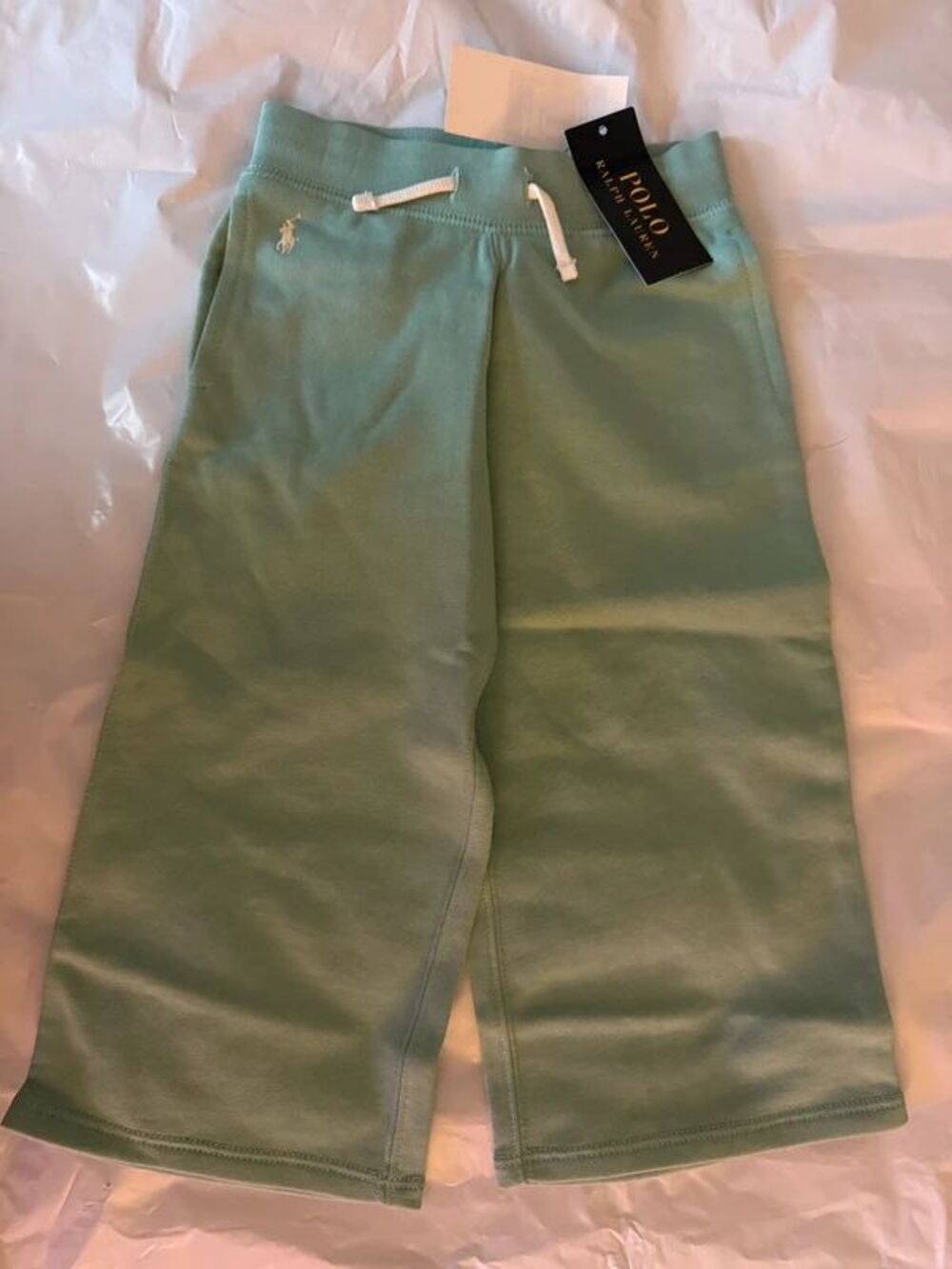 Polo Ralph Lauren sweatpants Mint Green size 3 Girls NWT wide leg - Picture 2 of 13